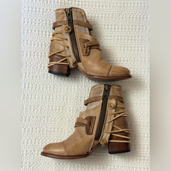 Freebird by Steven Crue Strapy Ankle Boots Women's Size 8 Boho Western Leather - Picture 9 of 16